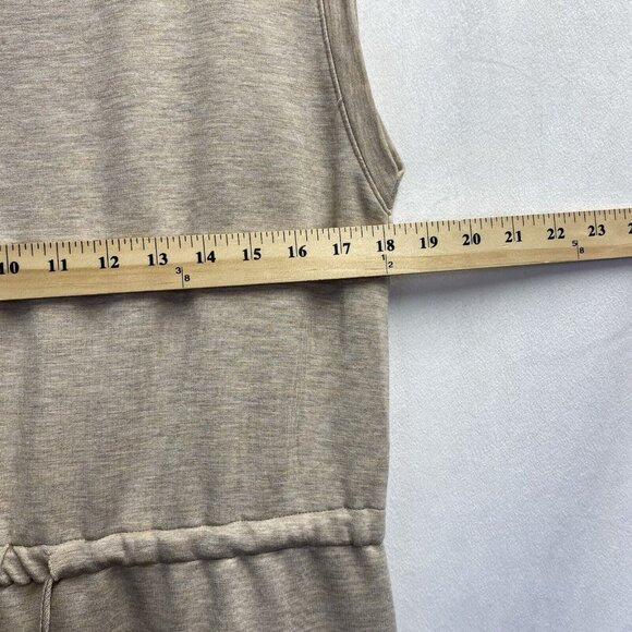 Calvin Klein Round Neck Drawstring Waist Sleeveless Dress Women Medium Beige - Picture 3 of 16
